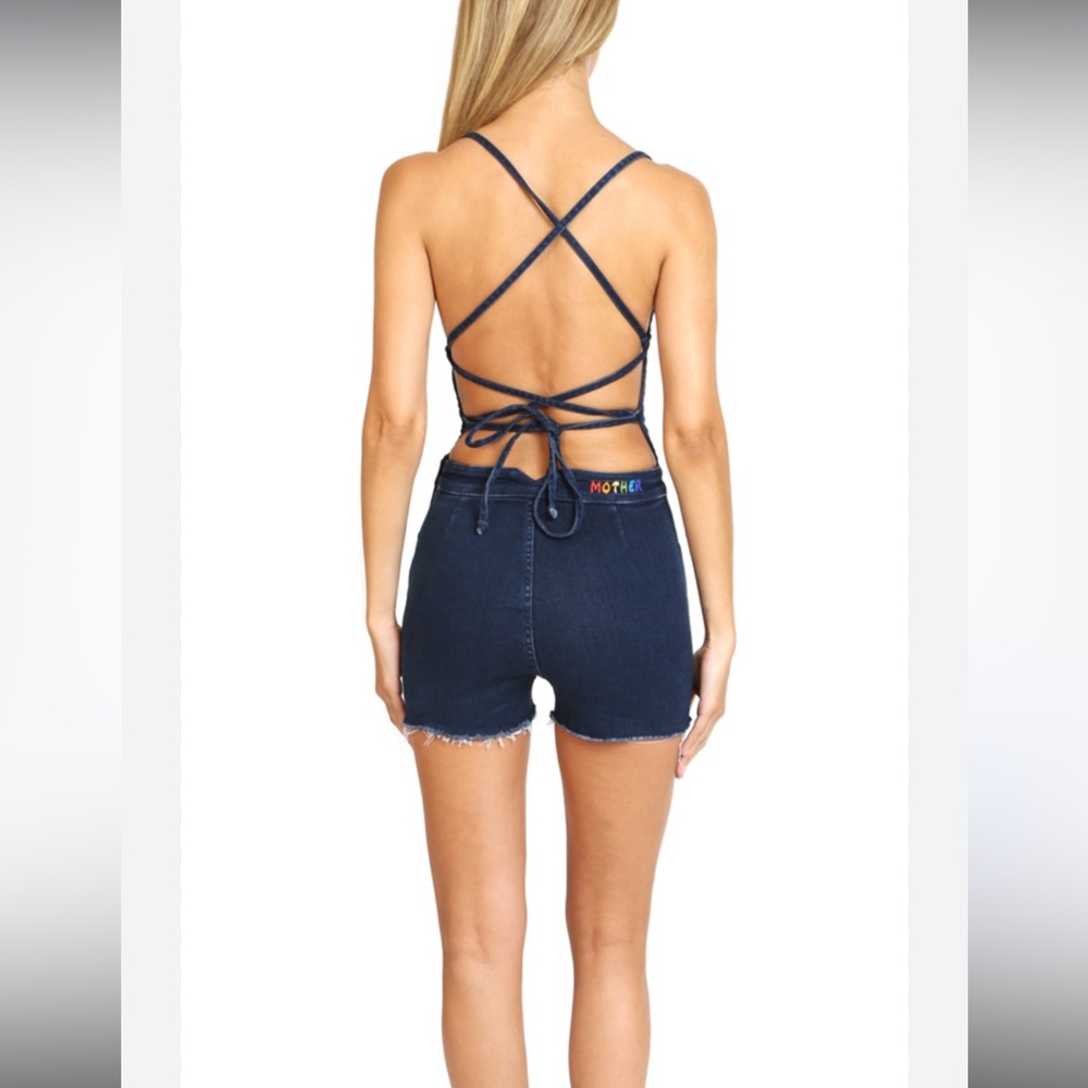 (NWT) *SOLD OUT EVERYWHERE* MOTHER DENIM TIE BACK HUSTLER OVERALLS 🌈 - Picture 5 of 13